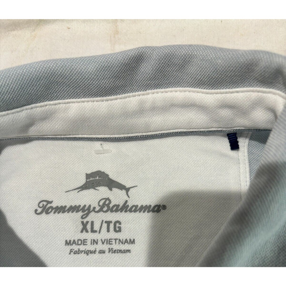 Tommy Bahama Polo Shirt Light Gray Men's Size XL Short Sleeve - Picture 6 of 8